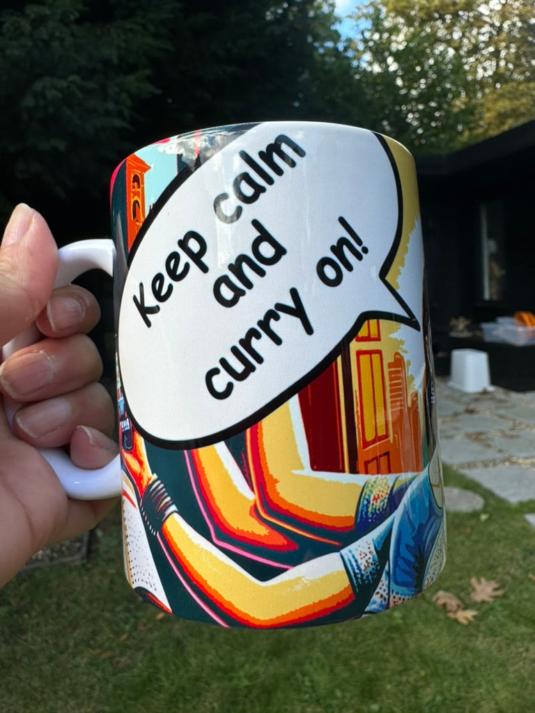 Keep calm and curry on ceramic mug