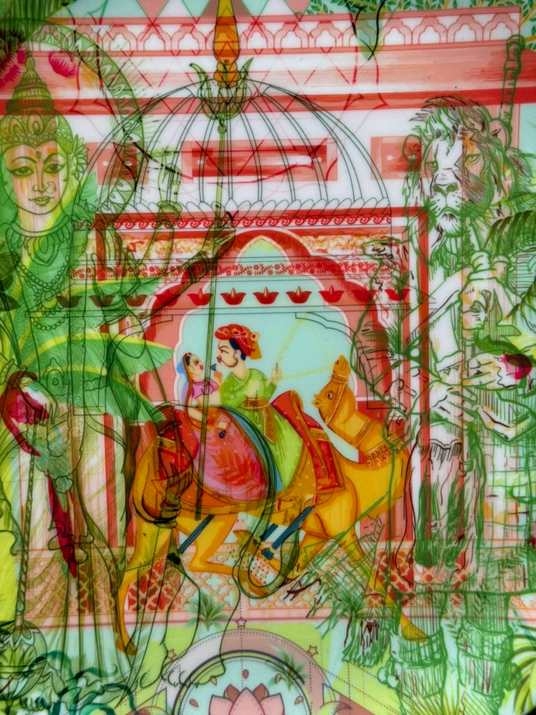 'Raja Rani' ceramic art plate