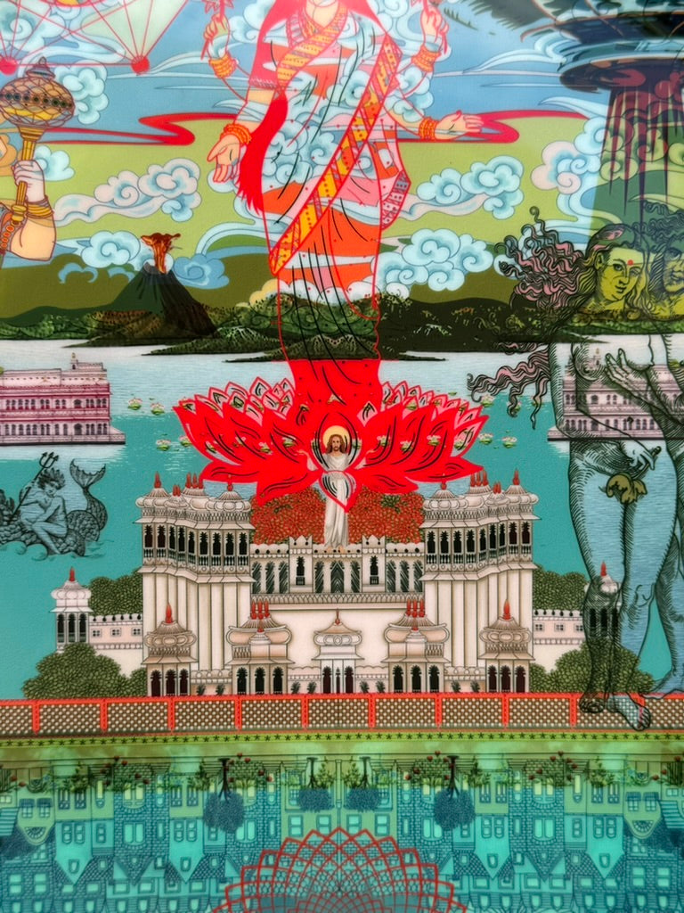 'As above so below' ceramic dinner plate