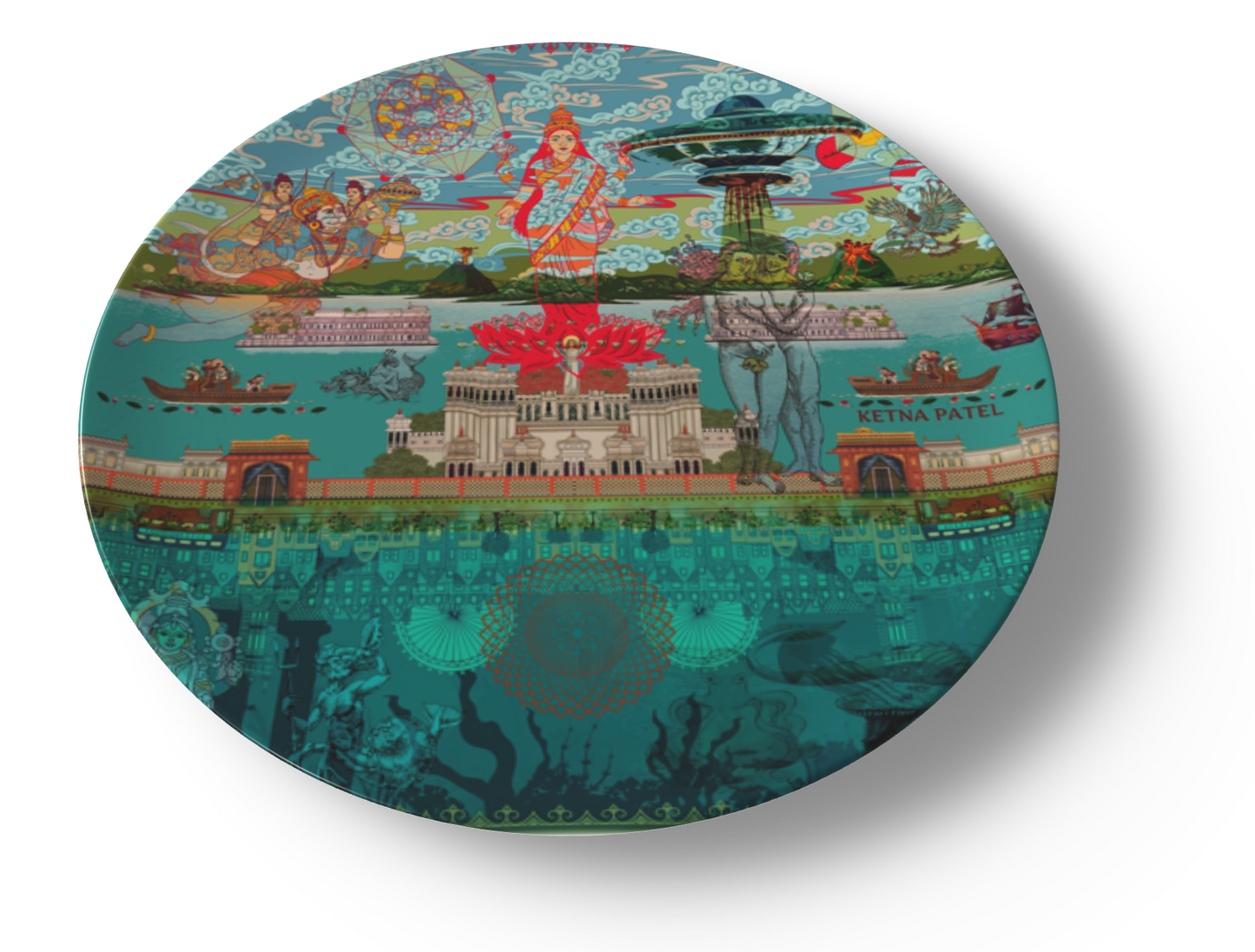 'As above so below' ceramic dinner plate