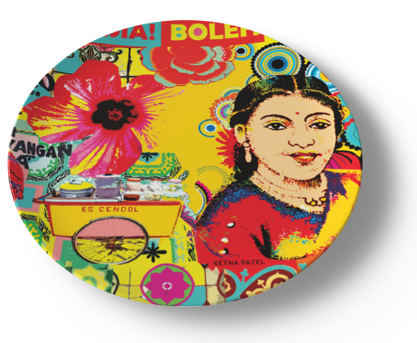 'Chalo Asia boleh boleh' ceramic dinner plate