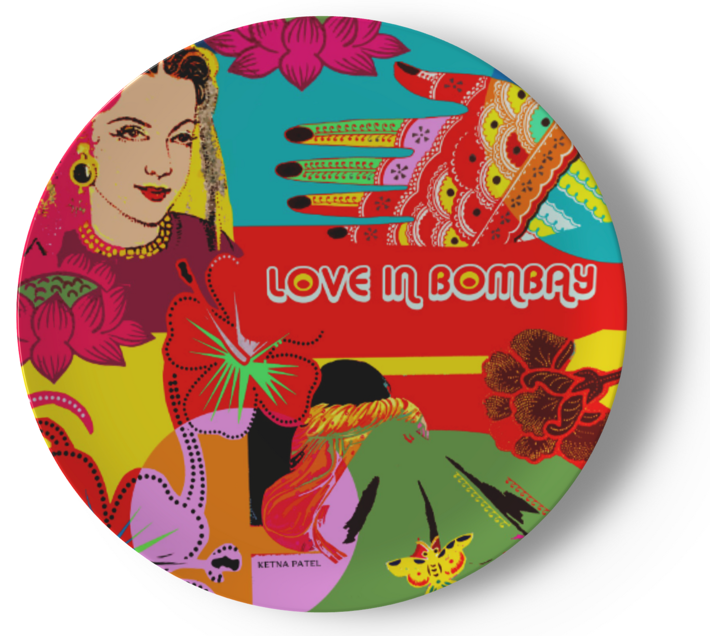 'Love in Bombay' ceramic dinner plate (Bollywood collection)