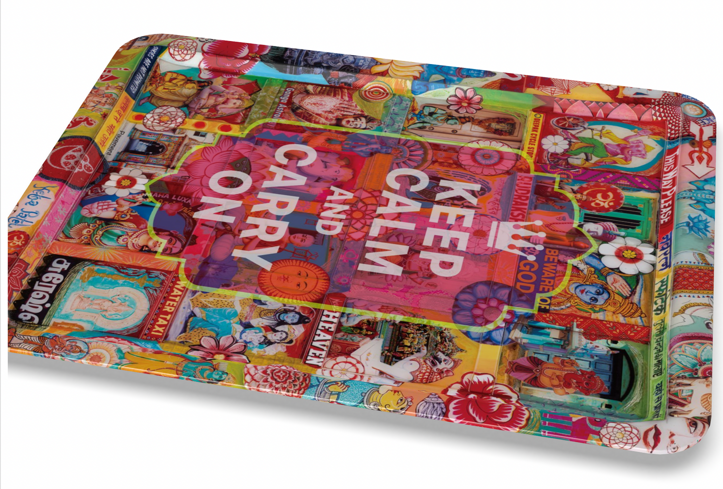 'Keep calm and carry on' Ganesh Art tray