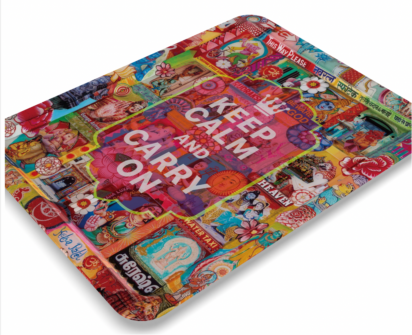 'Keep calm and carry on' Ganesh food tray
