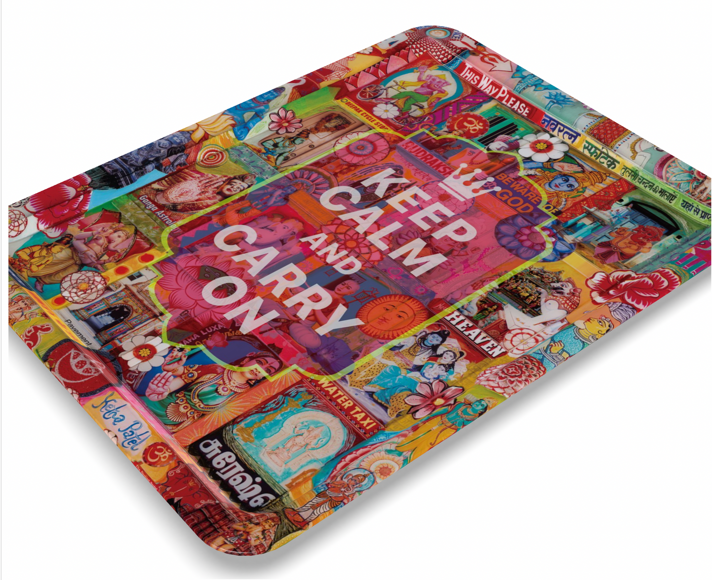 'Keep calm and carry on' Ganesh Art tray