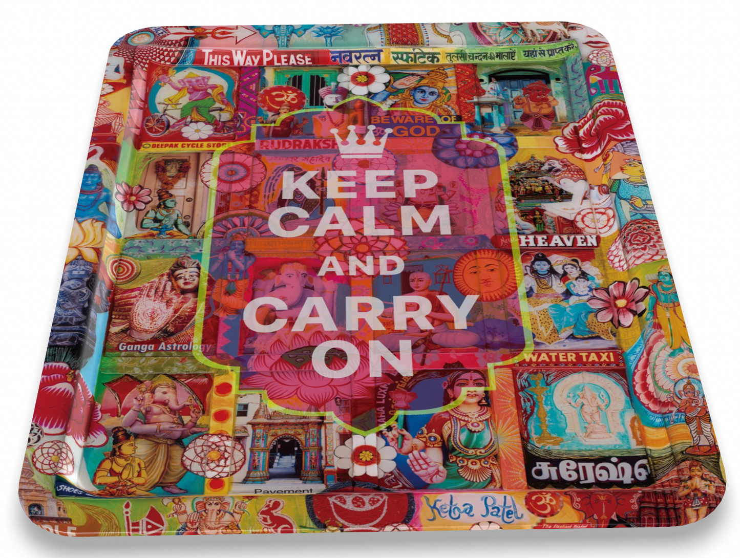 'Keep calm and carry on' Ganesh Art tray