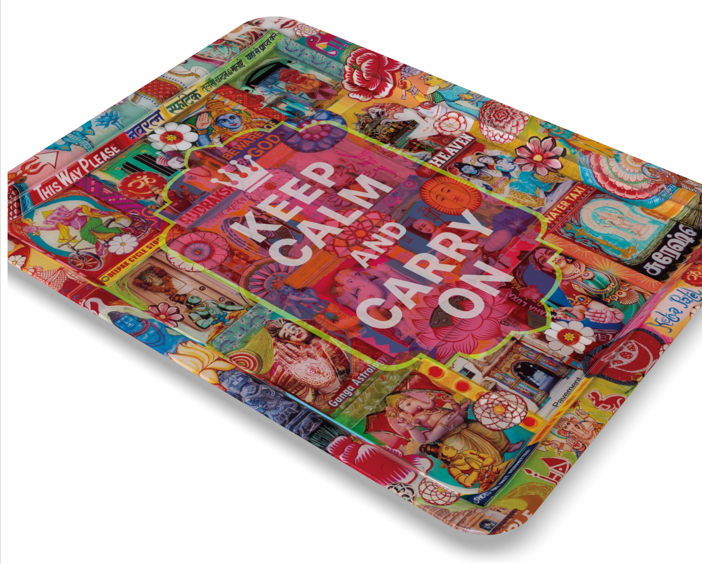 'Keep calm and carry on' Ganesh Art tray