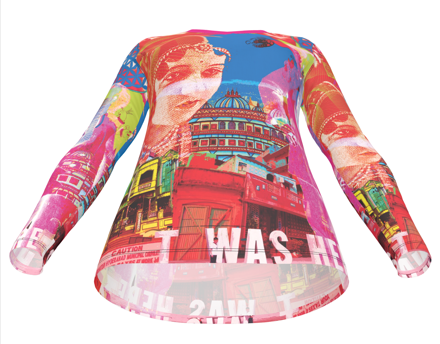 'India I was here' Long sleeved cotton Jersey T-shirt