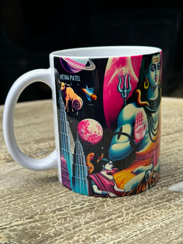 'Pink Shiva moon' ceramic mug