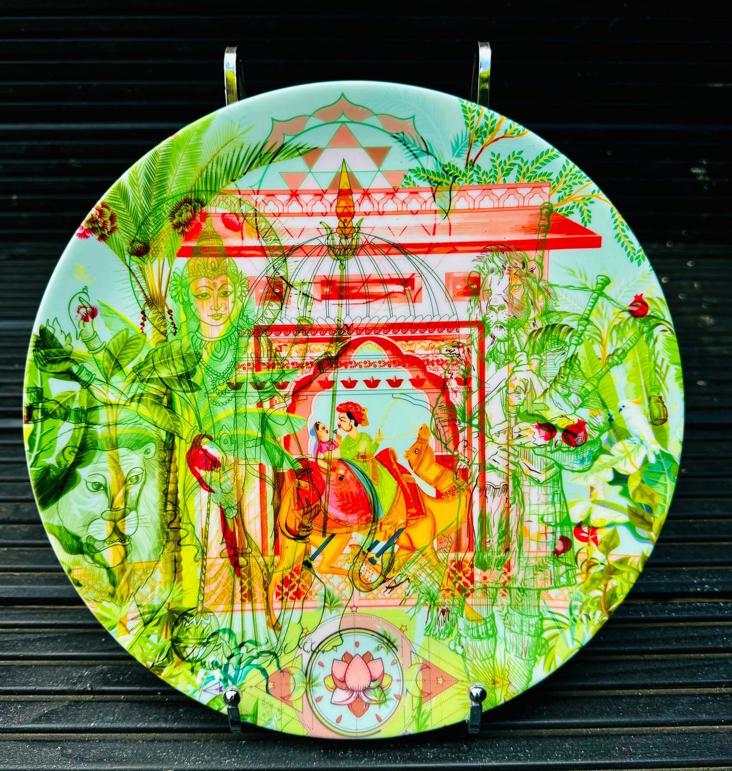 'Raja Rani' ceramic art plate