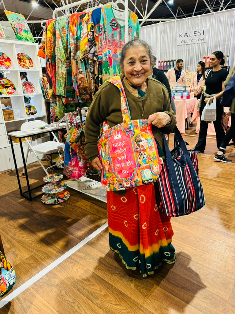 Keep calm and Ganesh on tote bag