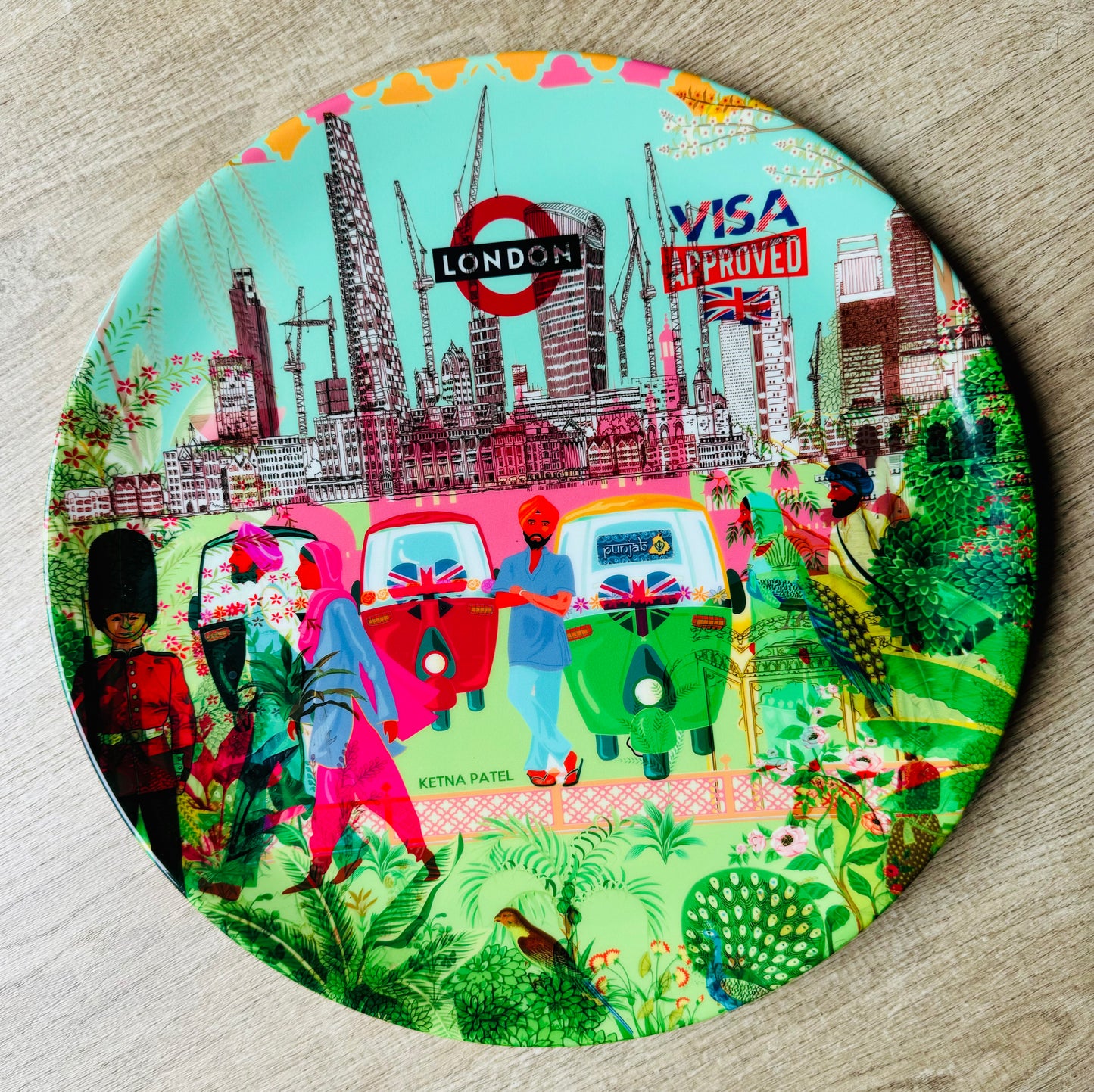 'Junglee Jungle - Visa approved' ceramic dinner plate