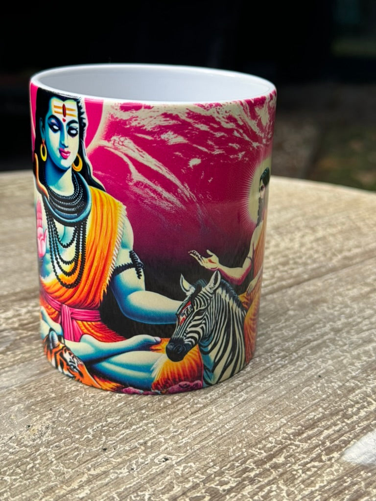 'Pink Shiva moon' ceramic mug