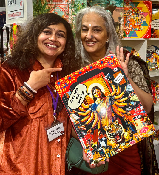 'Keep calm and curry on' Art tray