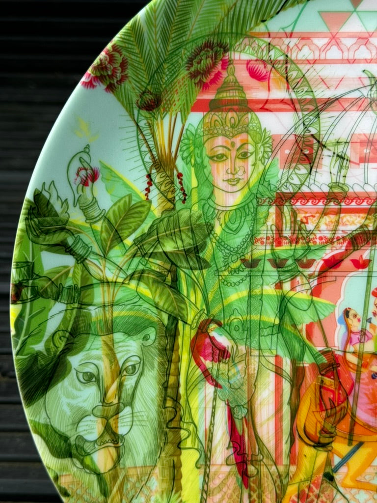 'Raja Rani' ceramic art plate