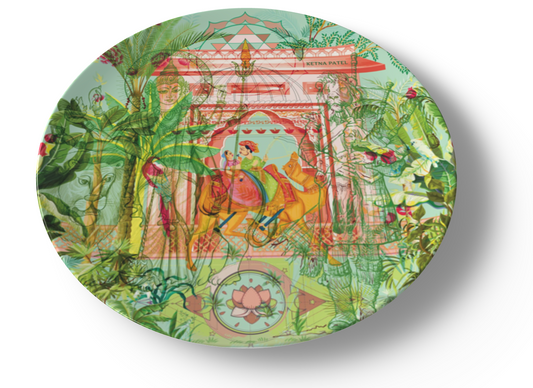 'Raja Rani' ceramic dinner plate