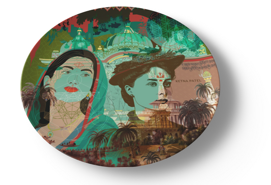 'Sisters of Earth' ceramic dinner plate