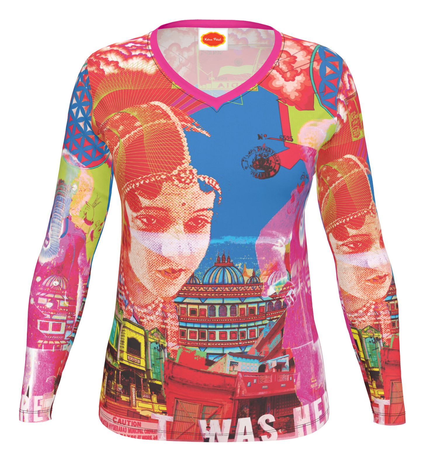 'India I was here' Long sleeved cotton Jersey T-shirt
